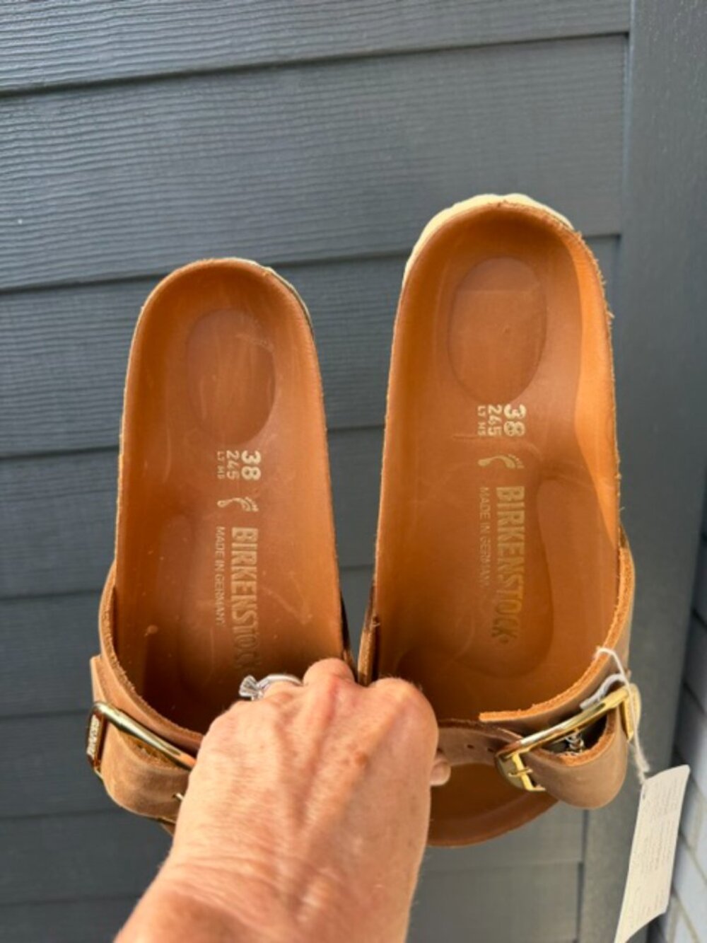 Birkenstock Madrid Big Buckle Nubuck Sandals Sz 38 - Picture 3 of 5